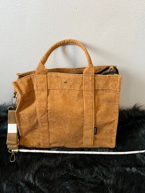 Corduroy Tote Bag in Camel